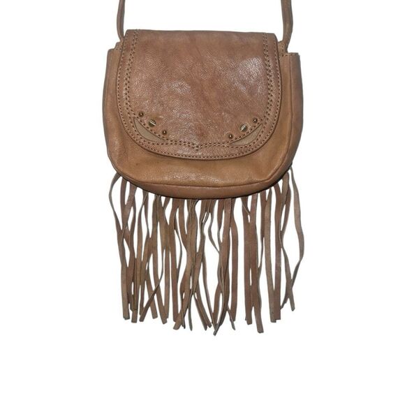Juicy Couture Brown Goat Leather Fringe Crossbody Purse - Picture 8 of 13